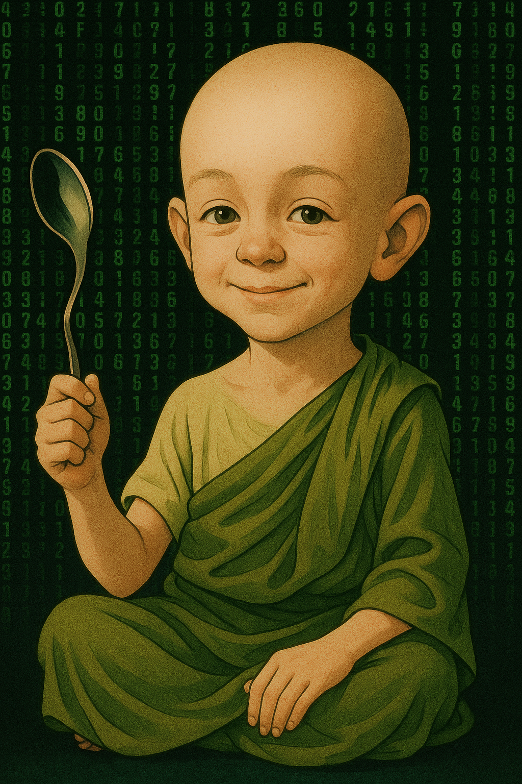 A child holding a bent spoon